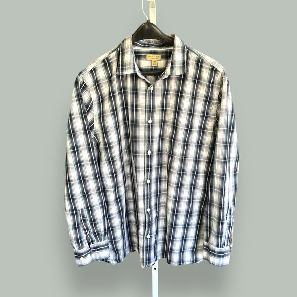 Sonoma Button Down Blue/White Plaid Shirt - Picture 12 of 14